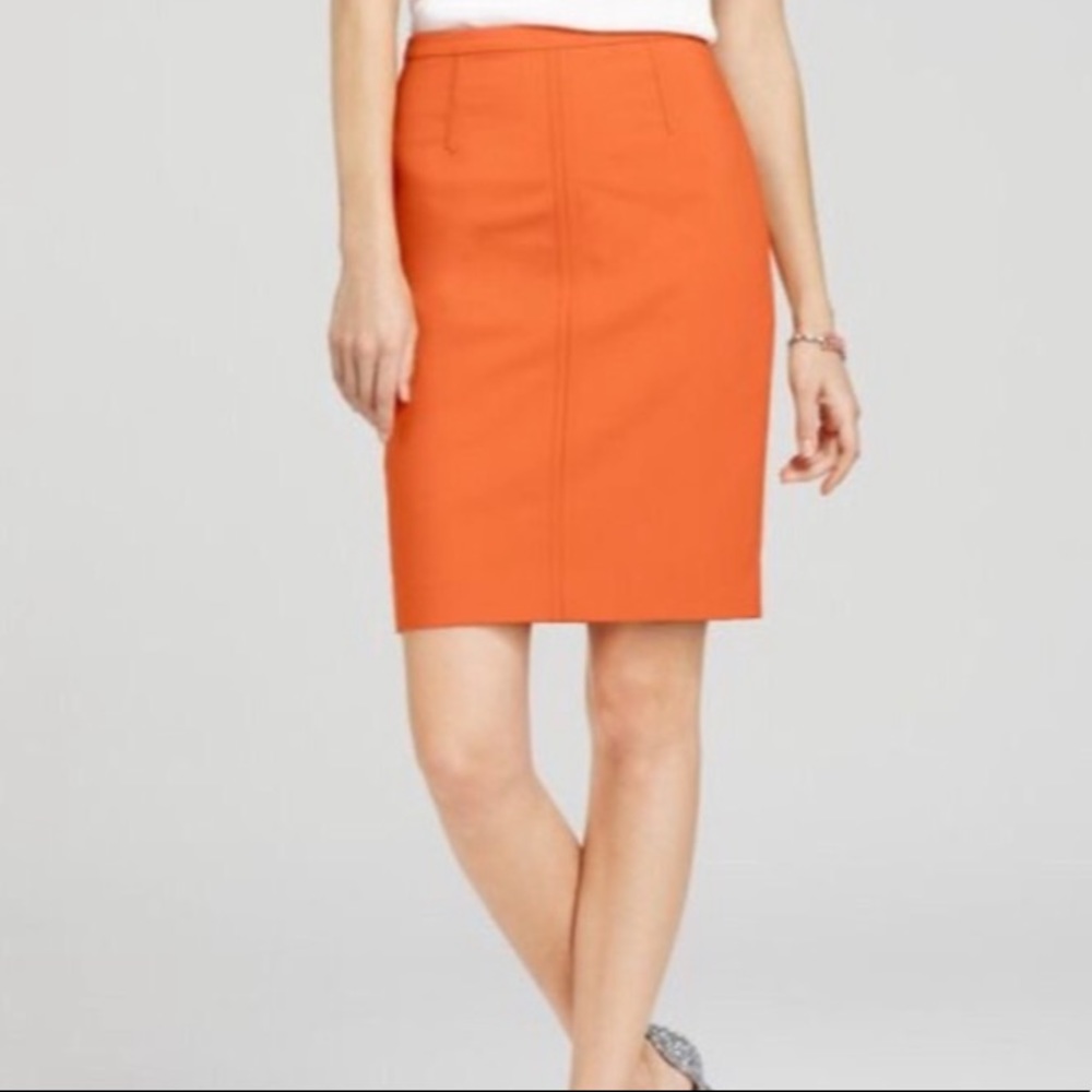 orange pencil skirt from ann taylor